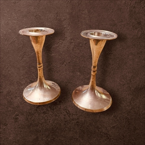 French Brass Candle Holders, France, 1960s, Set of 2 - Picture 3 of 12